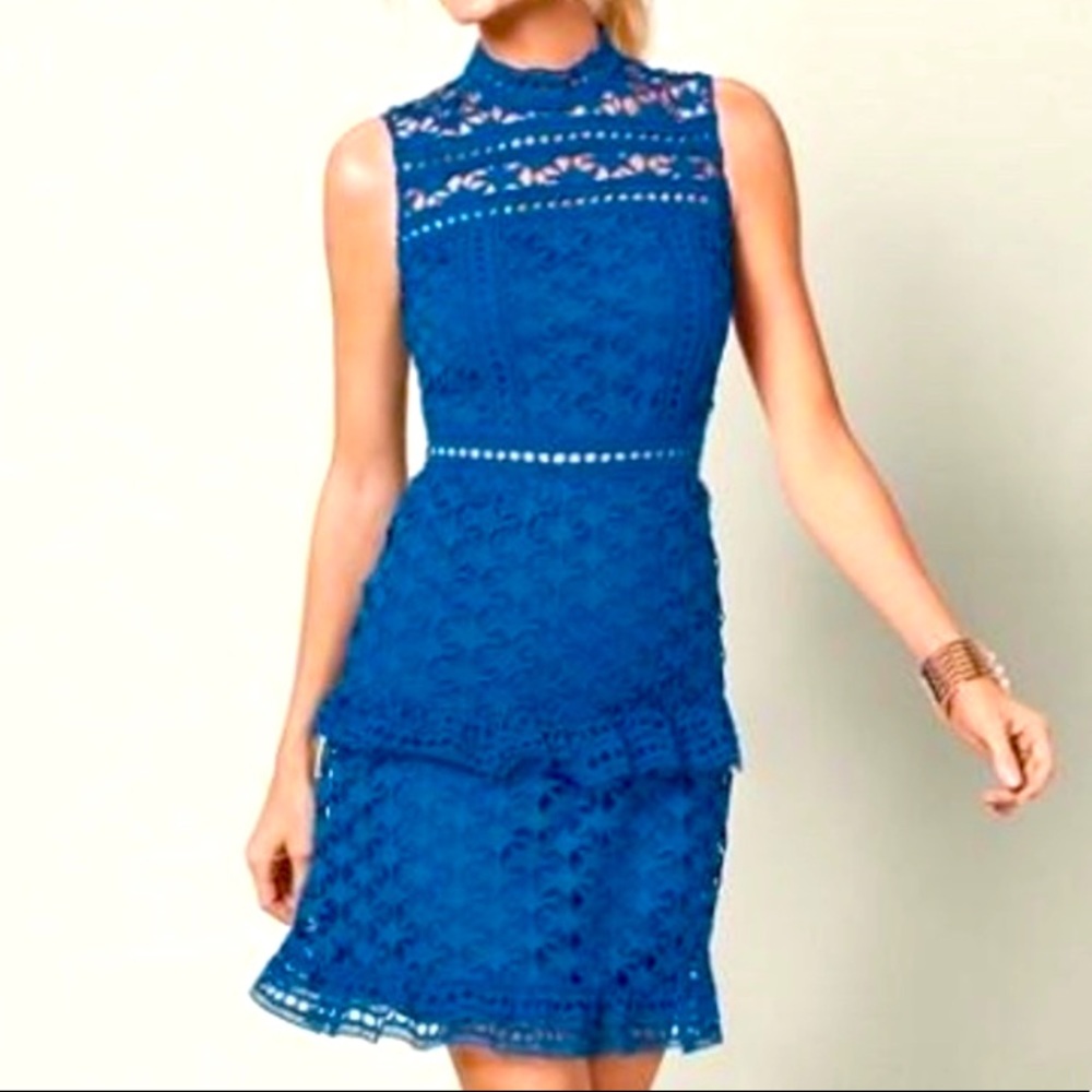 🌺Blue TIERED LACE DETAIL DRESS From VENUS